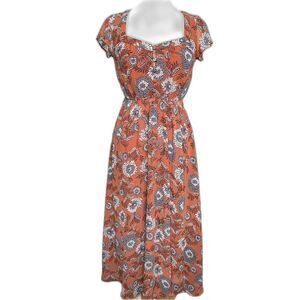 Madewell Chiffon Floral Midi Dress - Cottagecore Coquette Demure - Women 0